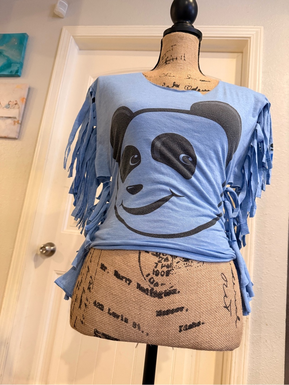 Blue Panda Fringe Tee – Size Small